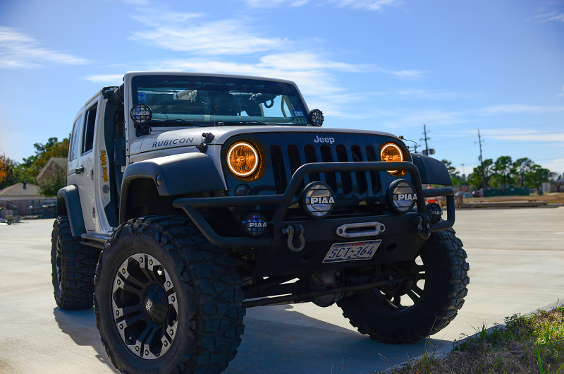 Jeep Wrangler Headlight Halo Kit - ORACLE Lighting - Surface Mount LED - Amber - `07-`17